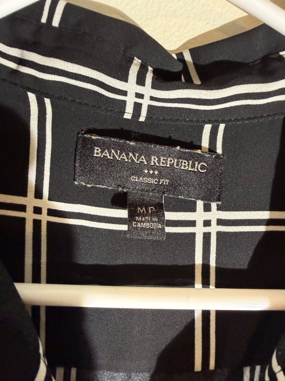 Banana Republic Black White Windowpane Plaid Sleeveless Button Down Blouse | MP - Picture 2 of 2